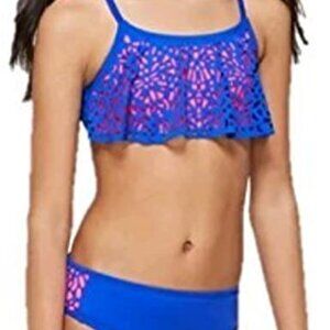 Blue & Pink 2 Pcs JusticeBikini Swimsuit Size 10